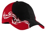 Colorblock Racing Cap with Flames