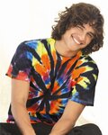 Rainbow Cut-Spiral Tie-Dyed T-Shirt