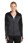 Ladies Tech Fleece Colorblock Full Zip Hooded Jacket