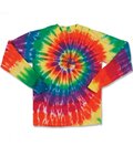 Multi-Color Spiral Tie-Dyed Long Sleeve T-Shirt