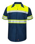 Men's Tall Hi-Visibility Colorblock Ripstop Short Sleeve Work Shirt
