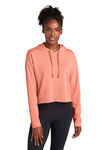 Women's PosiCharge ® Tri Blend Wicking Fleece Crop Hooded Pullover