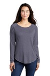 Ladies PosiCharge ® Long Sleeve Tri Blend Wicking Scoop Neck Raglan Tee