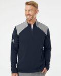 Men's Textured Mixed Media Quarter-Zip Pullover
