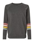 Women's Striped Sleeves Crewneck Sweatshirt